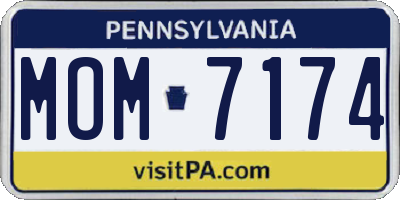 PA license plate MOM7174