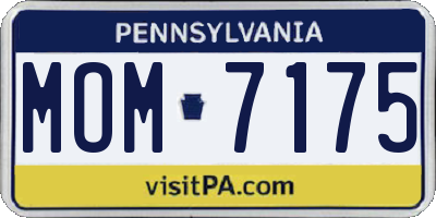 PA license plate MOM7175