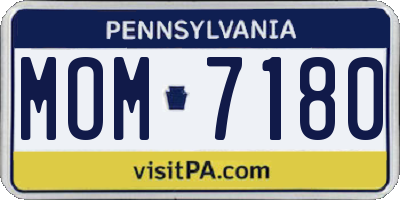 PA license plate MOM7180