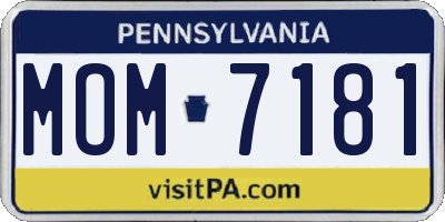 PA license plate MOM7181