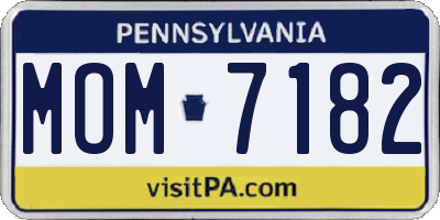 PA license plate MOM7182
