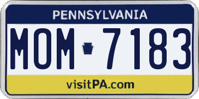 PA license plate MOM7183