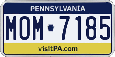 PA license plate MOM7185