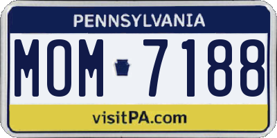 PA license plate MOM7188