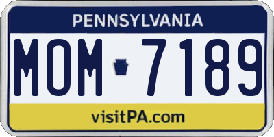 PA license plate MOM7189