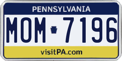 PA license plate MOM7196