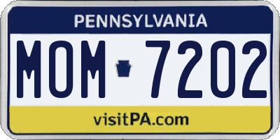 PA license plate MOM7202
