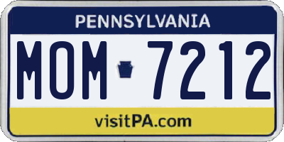 PA license plate MOM7212