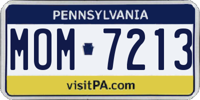 PA license plate MOM7213
