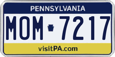 PA license plate MOM7217
