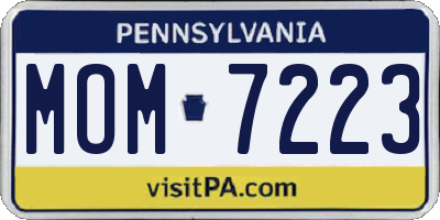PA license plate MOM7223