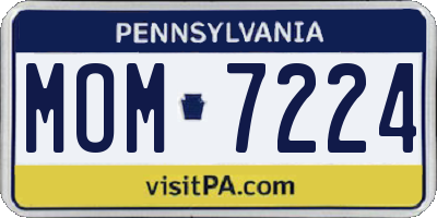 PA license plate MOM7224