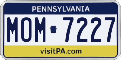 PA license plate MOM7227