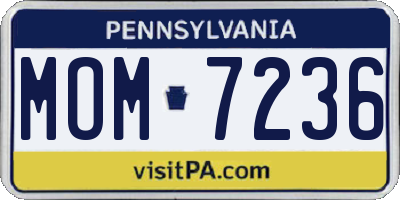 PA license plate MOM7236