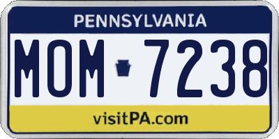 PA license plate MOM7238