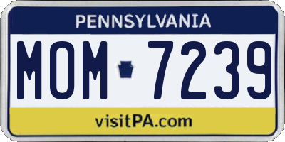 PA license plate MOM7239