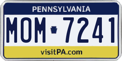 PA license plate MOM7241