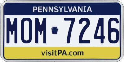 PA license plate MOM7246