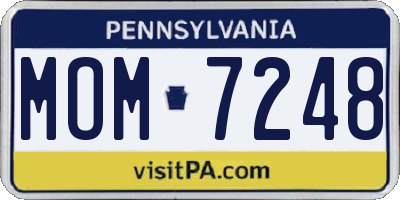 PA license plate MOM7248