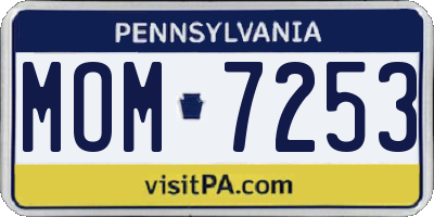 PA license plate MOM7253