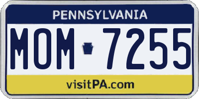 PA license plate MOM7255