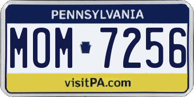 PA license plate MOM7256