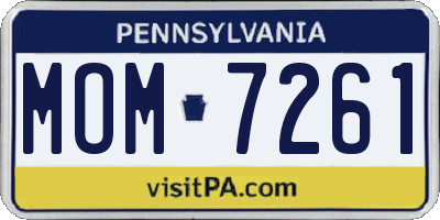 PA license plate MOM7261