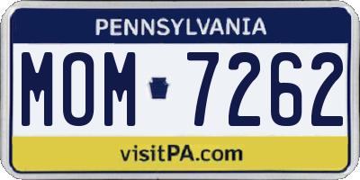 PA license plate MOM7262