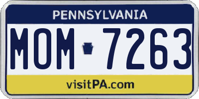 PA license plate MOM7263
