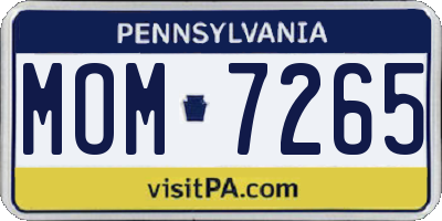 PA license plate MOM7265