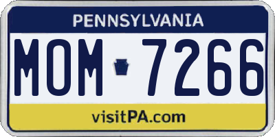PA license plate MOM7266