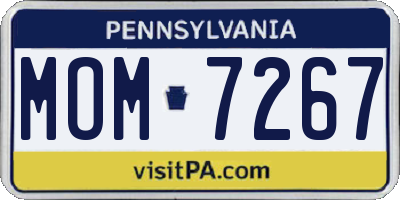 PA license plate MOM7267