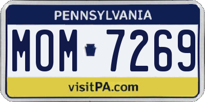 PA license plate MOM7269