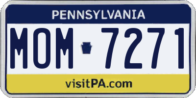 PA license plate MOM7271