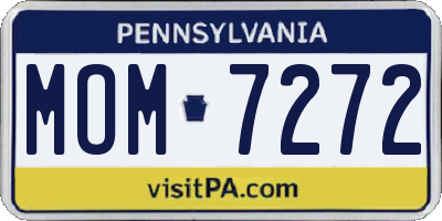 PA license plate MOM7272