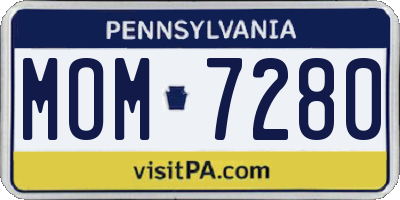 PA license plate MOM7280