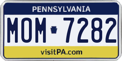 PA license plate MOM7282