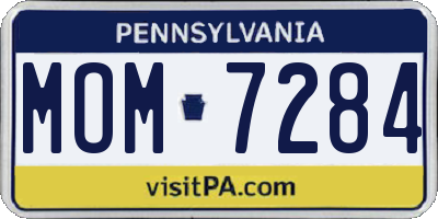 PA license plate MOM7284