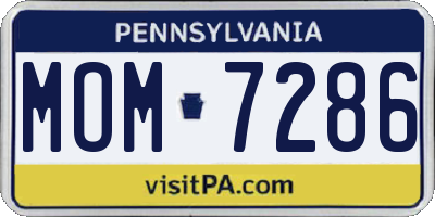 PA license plate MOM7286
