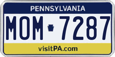 PA license plate MOM7287