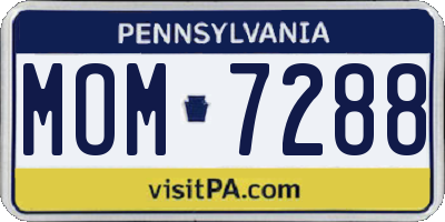 PA license plate MOM7288