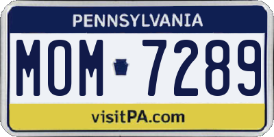 PA license plate MOM7289