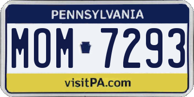 PA license plate MOM7293