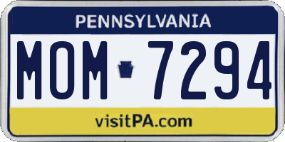 PA license plate MOM7294