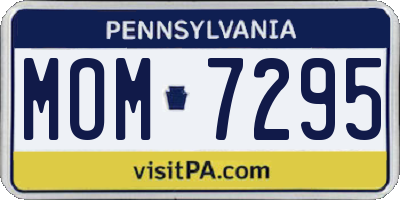 PA license plate MOM7295