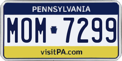 PA license plate MOM7299