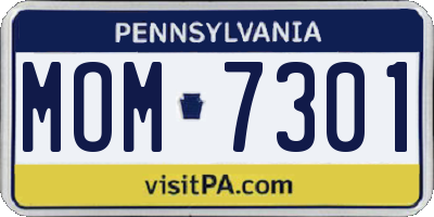 PA license plate MOM7301