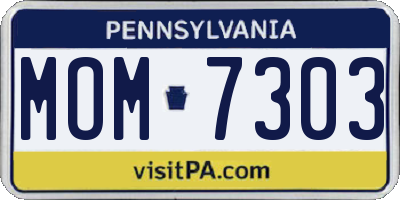 PA license plate MOM7303