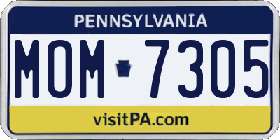 PA license plate MOM7305
