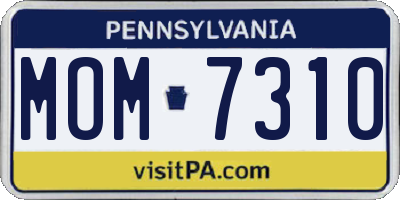 PA license plate MOM7310
